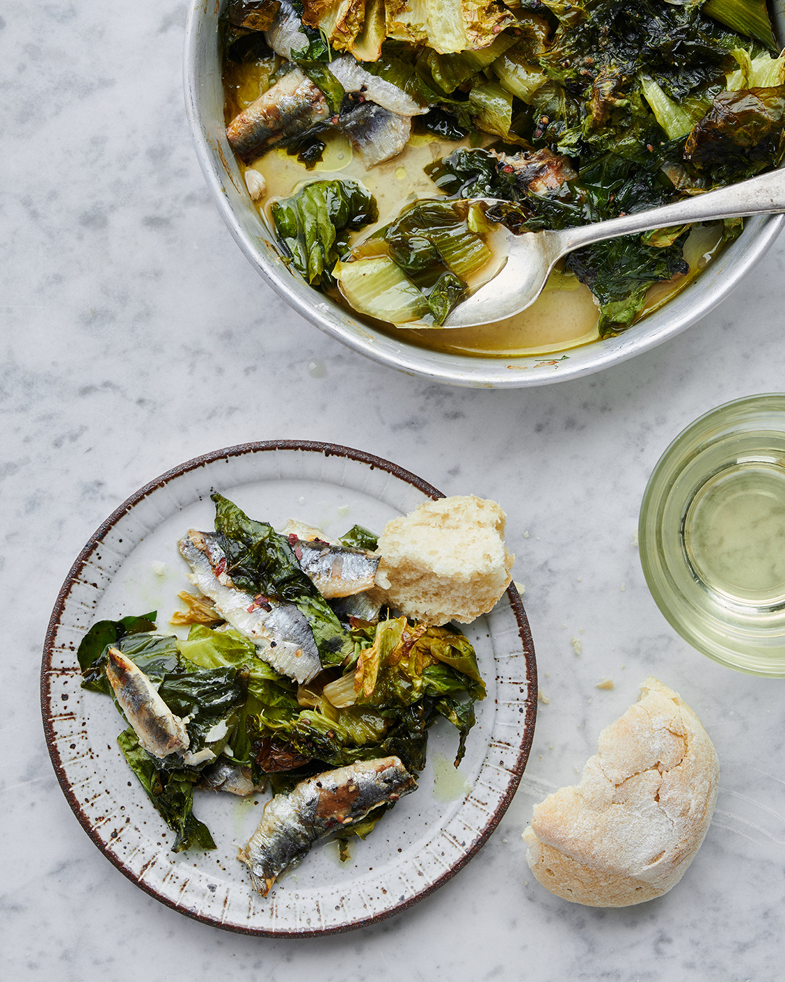 Baked anchovies and escarole from Cooking alla Giudia